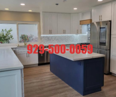 纽约蓝天家装维修团队-长岛整体橱柜开放式厨房台面装修翻新改造设计案例929-500-0059