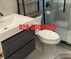 纽约蓝天家装维修团队-纽约卫生间卫浴家装全屋装修玻璃门安装翻新改造案例929-500-0059